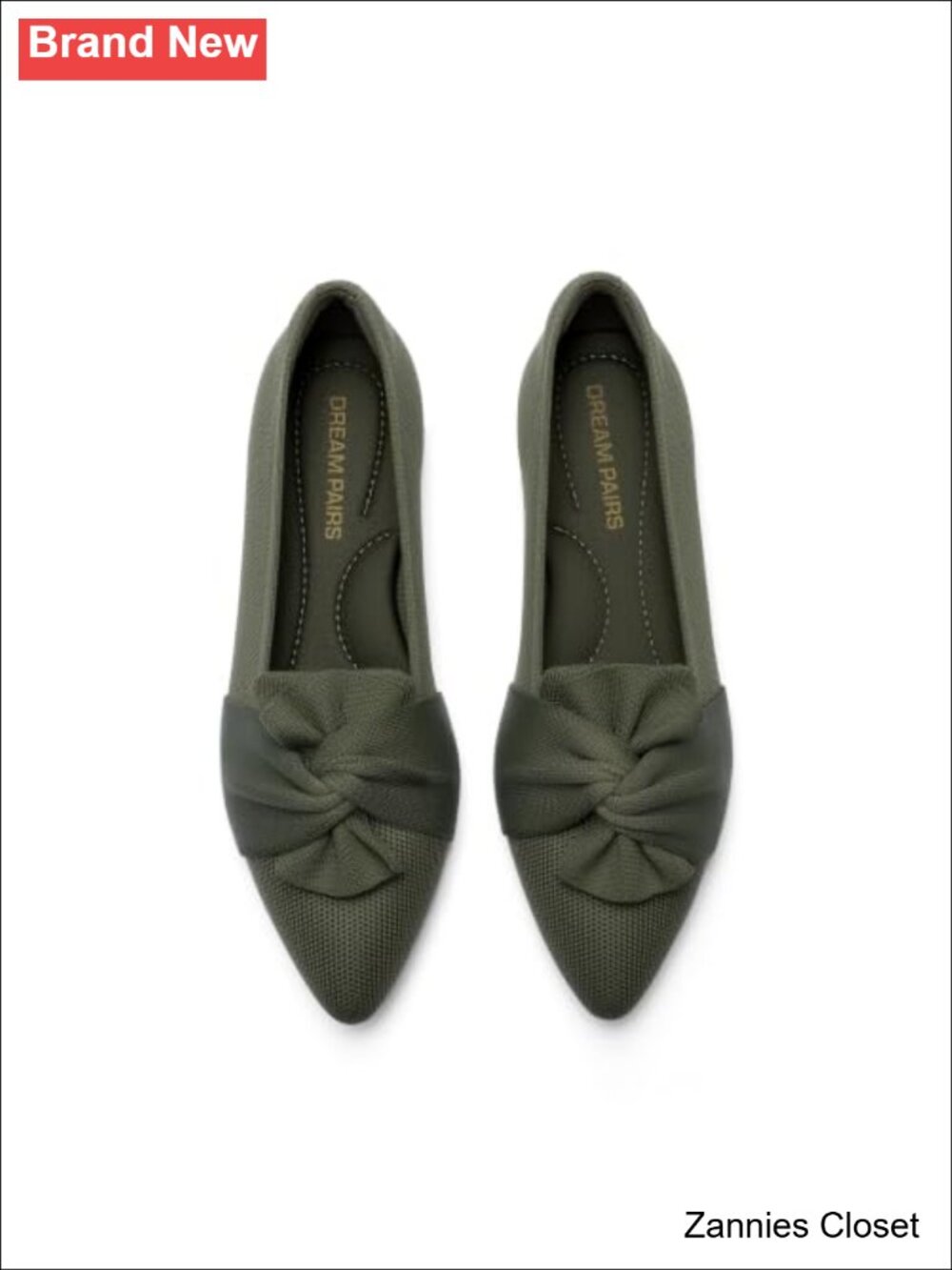 ✨ DREAM PAIRS Women's Pointed Toe Ballet Flats Foldable Knit Comfort Shoes